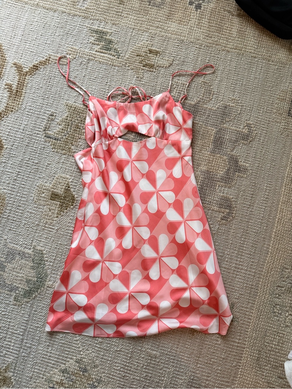 Cotton Candy Pink & White Backless Floral-Pattern Sundress